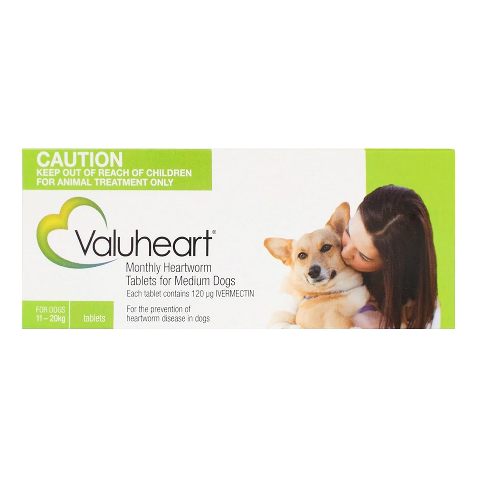 Valuheart For Medium Dogs 23 - 44 Lbs (Green) 12 Pack

