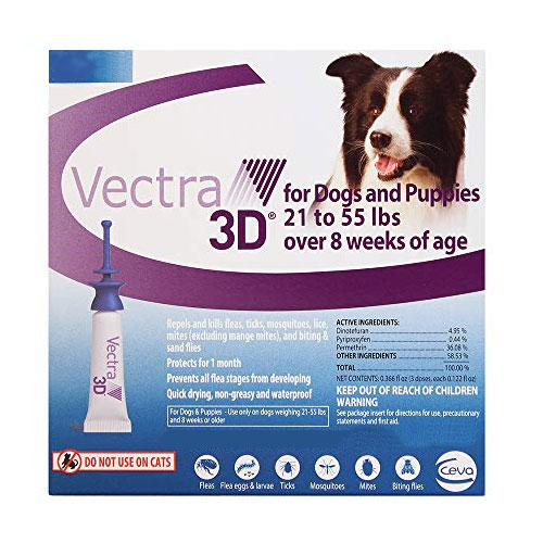Vectra 3d For Medium Dogs 22-55lbs 6 Doses
