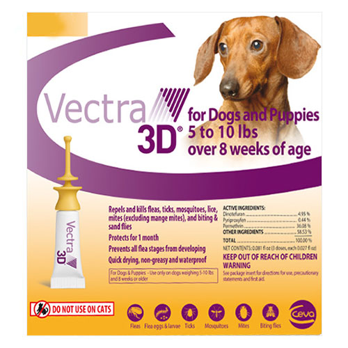 Vectra 3d For Very Small Dogs Upto 8lbs 6 Doses
