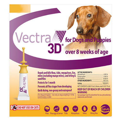 Vectra 3d For Very Small Dogs Upto 8lbs 6 Doses
