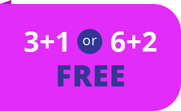3+1 or 6+2 FREE
