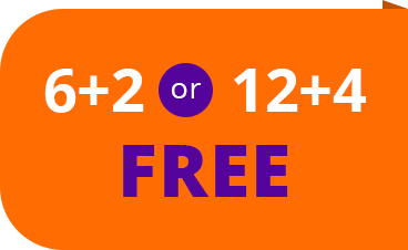 3+1 or 6+2 FREE