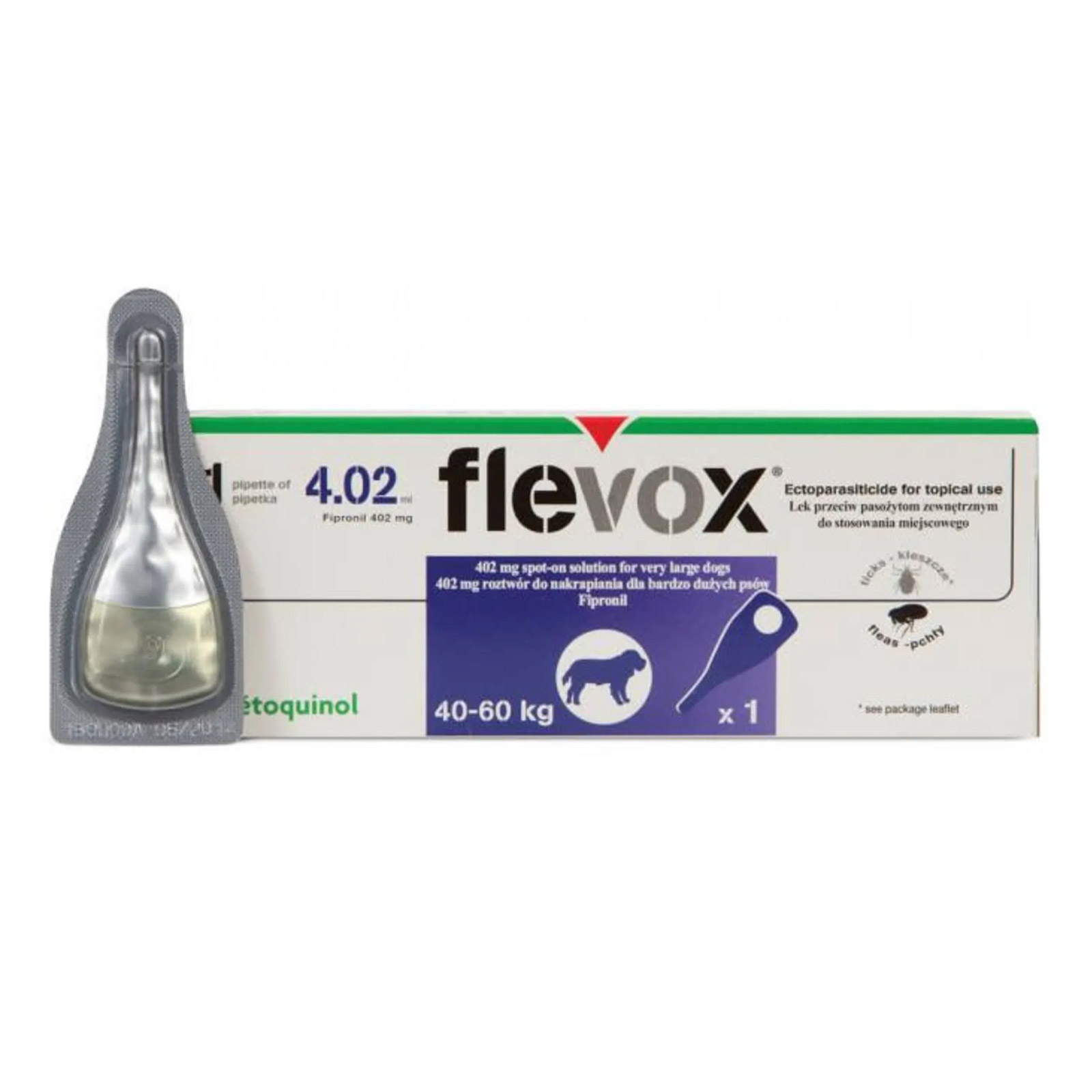 Flevox for Dogs is a rapid and effective treatment for dogs to get rid of fleas and ticks. Flevox Spot-On for Dogs comes in an easy to use spot-on solution which protects agains nasty parasites.