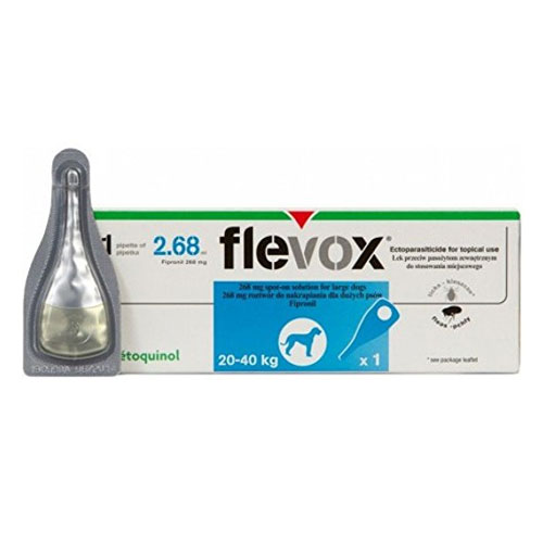 Flevox for Dogs is a rapid and effective treatment for dogs to get rid of fleas and ticks. Flevox Spot-On for Dogs comes in an easy to use spot-on solution which protects agains nasty parasites.