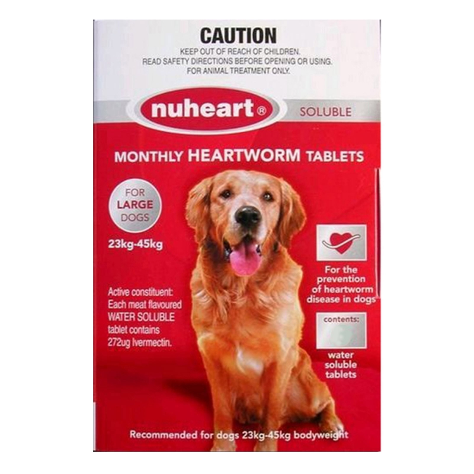 Heartgard Plus Generic Nuheart for Large Dogs 51-100lbs (Red) 12 TABLET