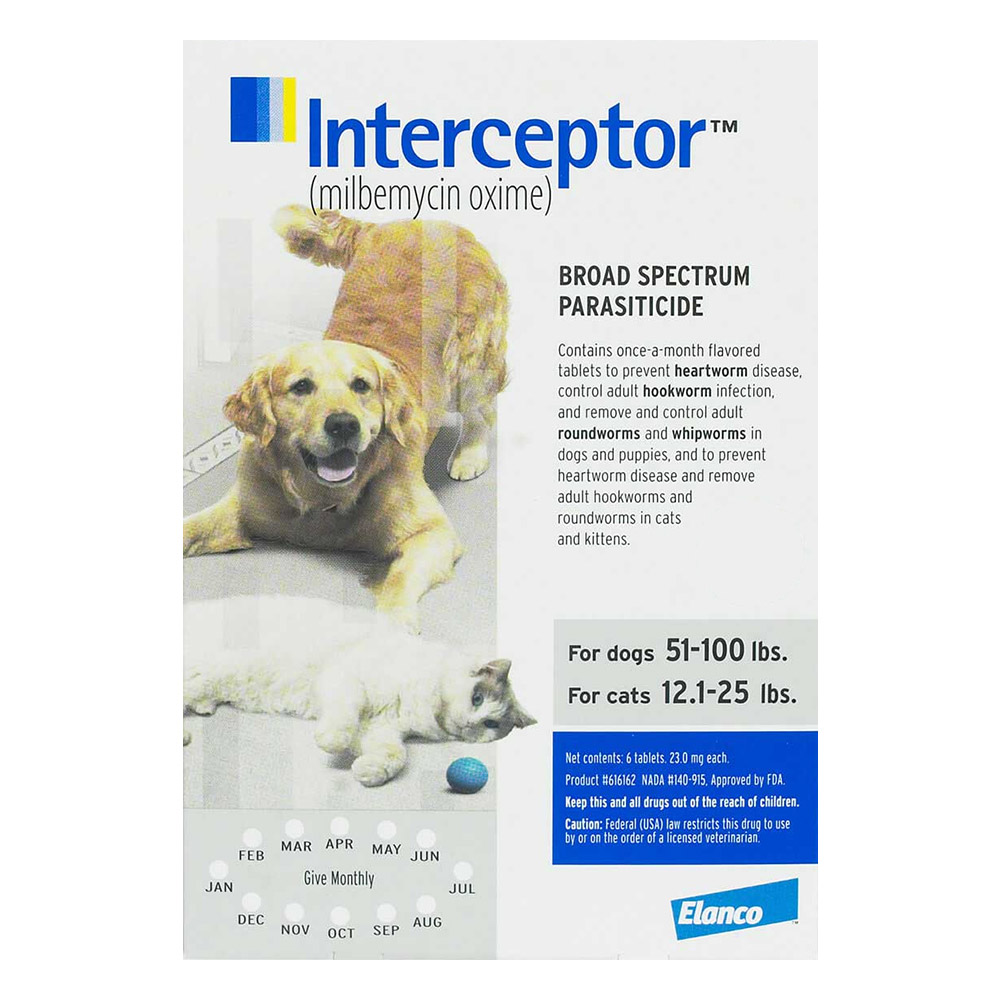 Interceptor For Dogs 51-100 Lbs (white) 3 Chews